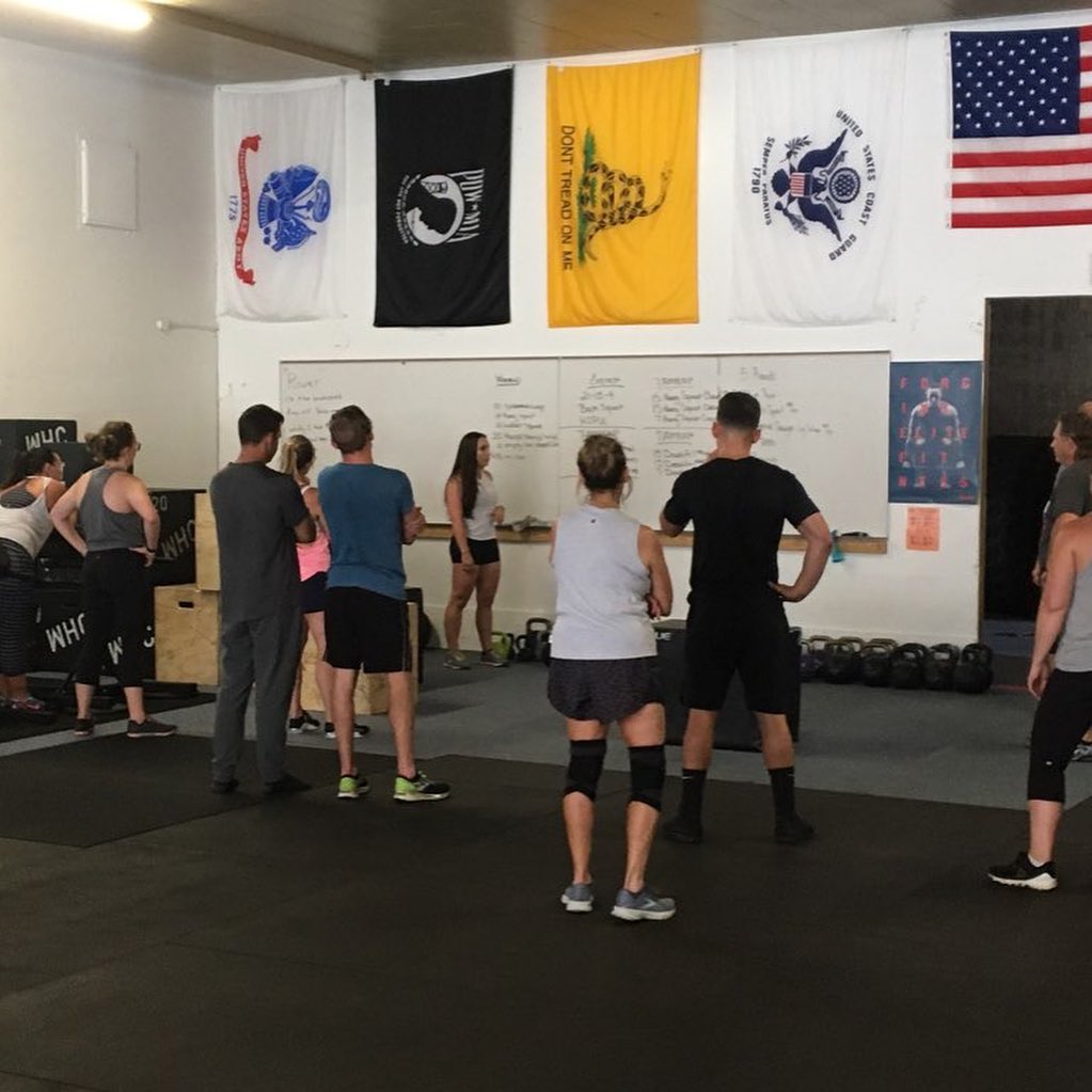 People waiting to start boot camp