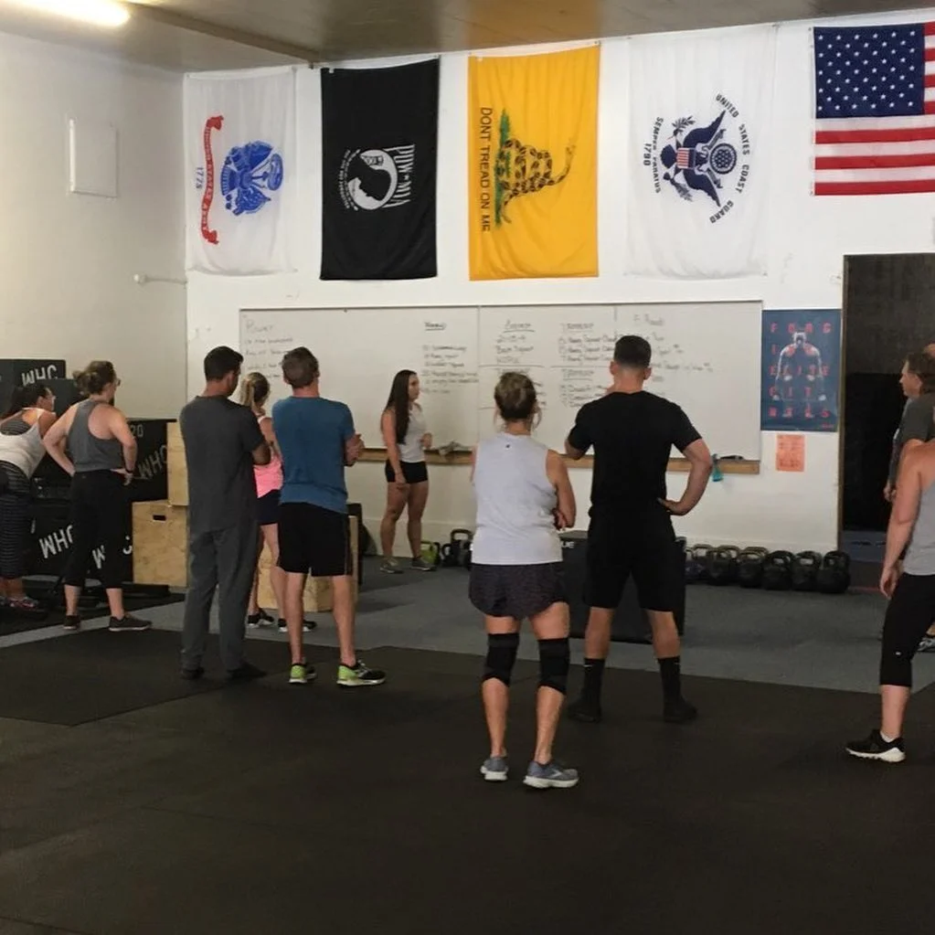 People waiting to start boot camp